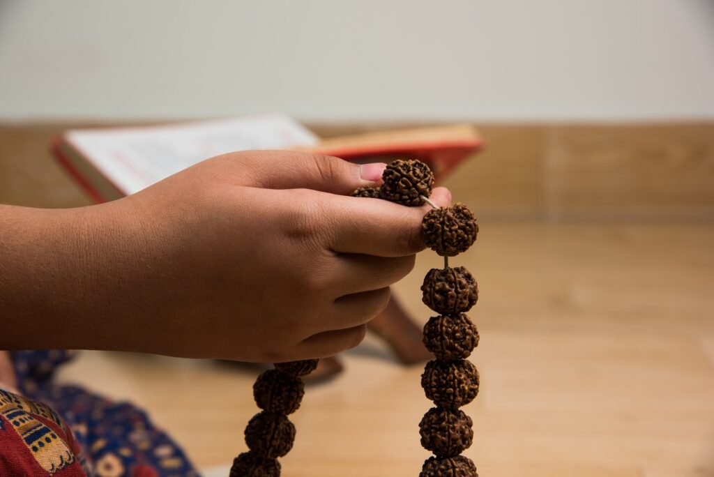 Meditation with Rudraksha Mala