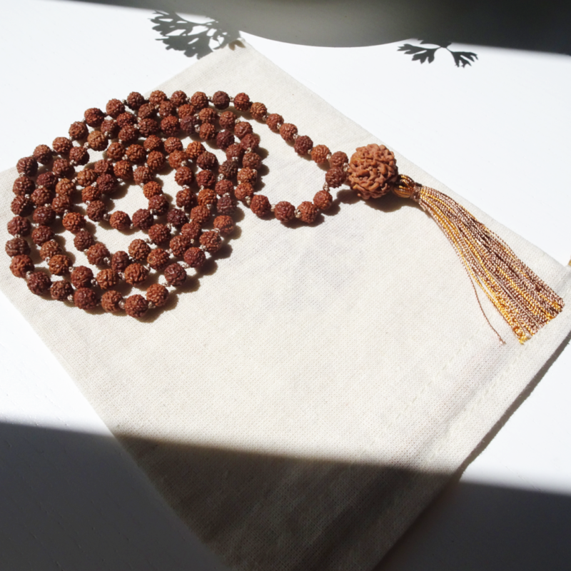 Mala Rudraksha 108 Perles & Graine Gourou du Népal – Image 3