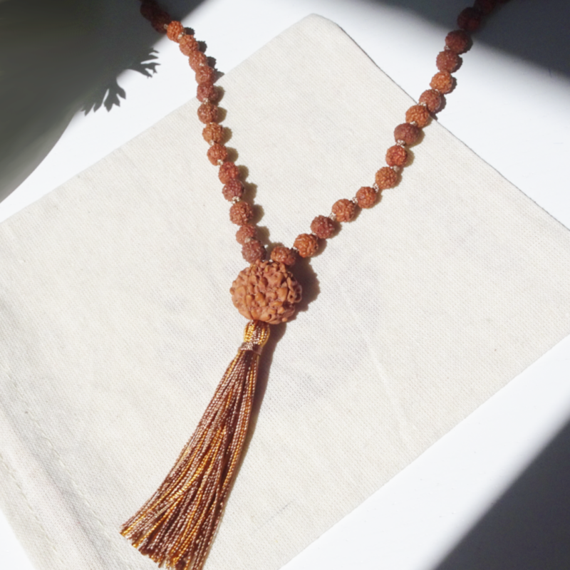 Mala Rudraksha 108 Perles & Graine Gourou du Népal – Image 2