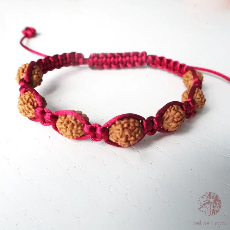 bracelet de rudraksha tressé, bracelet tibétain