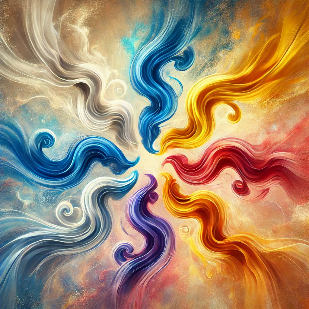 illustration représentant les couleurs tibétaines