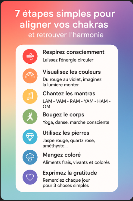 Comment bien aligner ses chakras infographie