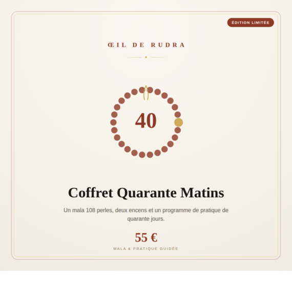 Coffret Quarante Matins : mala 108 perles et programme de pratique