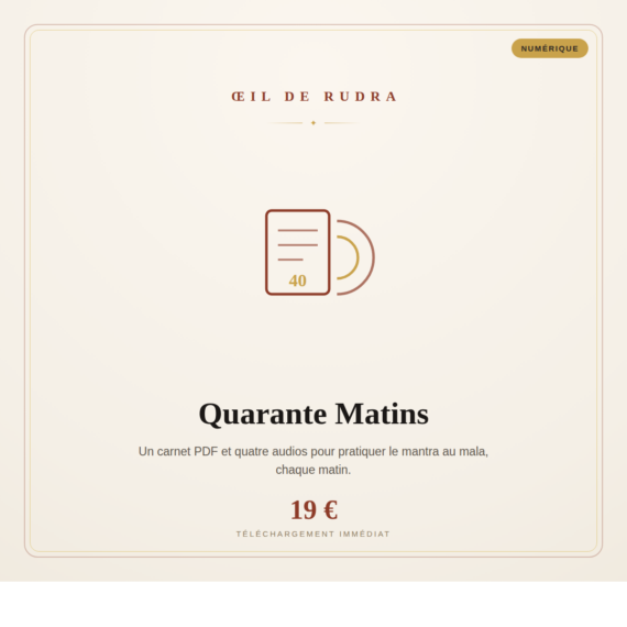 Quarante Matins : programme de pratique au mala (PDF et audios)